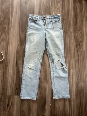 Levi's Light Blue Distressed Ankle Jeans